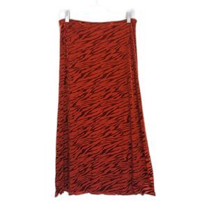 Velvet Burnout Zebra Print Maxi Skirt L Y2K Alt Goth Grunge Edgy Gritty Whimsy